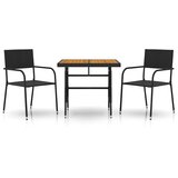  3-dijelni vanjski blagovaonski set od poliratana crni Crna | shoptok.hr