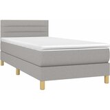  Krevet box spring s madracem LED svjetlosivi 90x200 cm tkanina | shoptok.hr