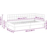 Kutni okvir kreveta Tamno siva 90 cm x 200 cm Baršun | shoptok.hr