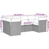 vidaXL 6-dijelni set vrtnih sofa od poliratana s jastucima svjetlosivi | shoptok.hr