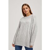 Marisse Light Gray Decorative Knit Sweater Cijene