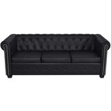  Trosjed Chesterfield od umjetne kože crni | shoptok.hr