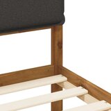  Krevetni okvir s tapiciranim uzglavljem Prirodna i tamnosiva - Prirodna i tamnosiva 90 x 200 cm | shoptok.hr