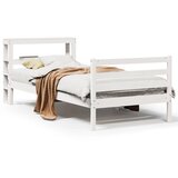 Maison Chic Posteljni okvir - Enojna postelja - Postelja za odrasle brez vzmetnice bel 75x190 cm trdna borovina-J11562, (21777043) | Shoptok.si