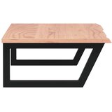  Zidna polica za umivaonik od čelika i masivne hrastovine Smeđa 100 x 50 x 2 cm | Shoptok.si