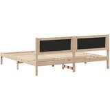  Krevetni okvir s tapiciranim uzglavljem Crna 200 x 200 cm | shoptok.hr