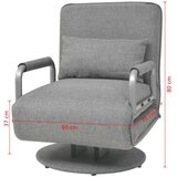 In okretna stolica sofa krevet od tkanine svjetlosivi | shoptok.hr