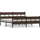 vidaXL Metalni okvir kreveta bez madraca smeđa boja hrasta 180x200 cm | shoptok.hr