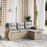 Maison Chic Seti vrtnega pohištva - Vrtna garnitura - Vrtni pohištvo set 4-delna z blazinami bež poli ratan, (21809734) | Shoptok.si