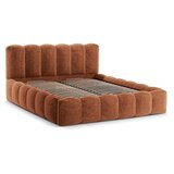 Micadoni Tapecirani bračni krevet s prostorom za odlaganje s podnicom 140x200 cm boje terakote Lupine – | shoptok.hr