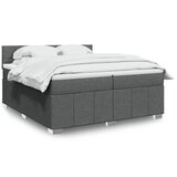 vidaXL Box spring postelja z vzmetnico temno siva 200x200 cm blago | Shoptok.si