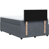 vidaXL Box spring postelja z vzmetnico temno siv 120x190 cm žamet | Shoptok.si
