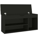 vidaXL klupa za cipele s jastukom crna 104 x 30 x 49 cm od iverice | shoptok.hr