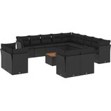  14-dijelni set vrtnih sofa s jastucima poliratan crni | shoptok.hr