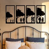 WALLXPERT tiamo M377 crni dekorativni metalni zidni dodatak set (4 komada) | Eponuda.com