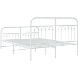 Metalni okvir kreveta uzglavlje i podnožje bijeli 140x200 cm | shoptok.hr