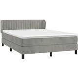  Krevet s oprugama i madracem svjetlosivi 140x190 cm baršunasti | shoptok.hr
