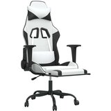  Igralni stol z oporo za noge belo in črno umetno usnje, (21152304) | Shoptok.si