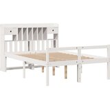 vidaXL Knjižna postelja brez vzmetnice bela 140x200 cm trdna borovina | Shoptok.si