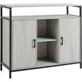 HOMCOM Moderna lesena kredenca z 2 omarama in policami, pohištvo za kuhinjo in predsobo, svetlo siva, 100 × 34 × 87,2 cm, (20745256) Cene