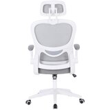 CARRYHOME pisarniški stol kovina, umetna masa, tekstil siva, bela | Shoptok.si