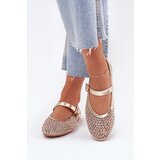 Boto Decorated Women's Ballet Flats With Strap And Buckle Gold Avirae | Shoptok.si