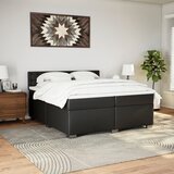  s oprugama i madracem crni 200x200 cm od umjetne kože | shoptok.hr
