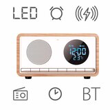 Manta budilica FM, BT, QI punj, veliki zaslon, microSD, baterija, bijeli RDI912W | shoptok.hr
