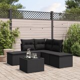 vidaXL 6-dijelni set vrtnih sofa s jastucima crni od poliratana | shoptok.hr