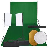 vidaXL komplet za foto studio z lučmi, ozadjem in odbojnikom | Shoptok.si