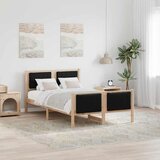  Okvir kreveta Smeđa i crna 120 x 190 cm Masivna borovina | shoptok.hr