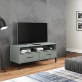 Maison Chic TV omarica - TV stojalo - Televizijska omarica s kovinskimi nogami siva trdna borovina OSLO, (21700689) | Shoptok.si