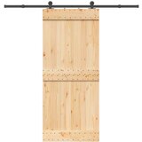 vidaXL Drsna vrata s kompletom vodil 90x210 cm trdna borovina | Shoptok.si