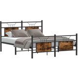  Posteljni okvir brez vzmetnice hrast 150x200 cm inženirski les, (21828974) | Shoptok.si