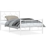 Metalni okvir kreveta uzglavlje i podnožje bijeli 100x190 cm | shoptok.hr