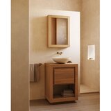 Kave Home Zidni/s ogledalom kupaonski ormarić od masivne tikovine u prirodnoj boji 50x70 cm Plubia – | shoptok.hr