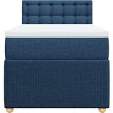 vidaXL Box spring postelja z vzmetnico modra 90x190 cm blago, (21291794) | Shoptok.si