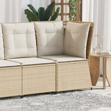 vidaXL Kutna vrtna sofa s jastucima bež od poliratana | shoptok.hr