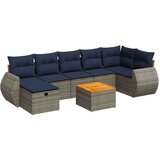  Vrtna garnitura - 8-dijelni set vrtnih sofa od poliratana s jastucima sivi - Siva 1 | shoptok.hr
