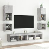  8-dijelni zidni TV elementi s LED svjetlima boja betona drveni | shoptok.hr