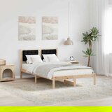 vidaXL Krevetna konstrukcija s uzglavljem Crna 120 x 190 cm tkanina | shoptok.hr