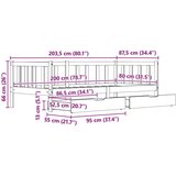  Dnevna postelja 3 pcs Voskast rjav Masivno borovo les, (5000121227) | Shoptok.si