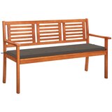  The Living Store Vrtna klop za 3 osebe z blazino 150 cm trden evkaliptus - Klop, (21478744) | Shoptok.si