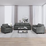 vidaXL Sedežna garnitura z blazinami 3-delna temno sivo blago Cene