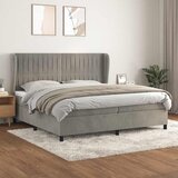  Krevet s oprugama i madracem svjetlosivi 200x200 cm baršunasti | shoptok.hr