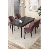 Hanah home Set Trpezarijski sto i 4 stolice Arp, Prljavo ružičasta | Eponuda.ba