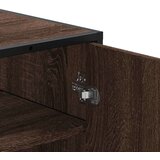 vidaXL Omarica za čevlje rjavi hrast 75x38x97,5 cm inž. les in kovina | Shoptok.si