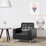 vidaXL Fotelja Crna 75x70x75 cm Implicitna koža | shoptok.hr