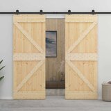  Klizna vrata s priborom za montažu 80 x 210 cm masivna borovina | shoptok.hr