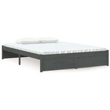  Posteljni okvir siv iz trdnega lesa 135x190 cm 4FT6, (20647372) | Shoptok.si